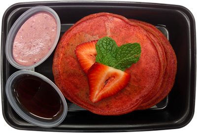Strawberry Velvet Paleo Pancakes